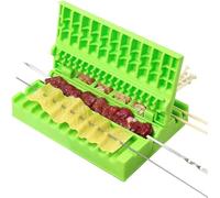 Machine à brochettes de viande multifonction pour barbecue, boîte à brochettes de viande portable, peut être réutilisée, outil de barbecue, outil essentiel pour l'extérieur, les fêtes, la famille