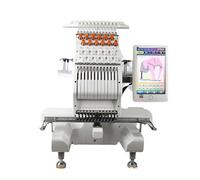 Machine à broder à tête unique 12 aiguilles, écran tactile de 25,4 cm, importation USB, pour chapeaux et vêtements broderie plate
