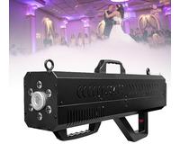 Machine à brouillard d'Halloween, machine à brouillard d'ambiance à LED, lumières LED 7 couleurs, distance de pulvérisation maximale: 5 à 10m, for divers concerts, mariages et bars(Black)