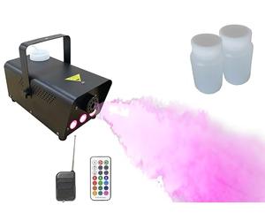 Machine à brouillard LED avec télécommande, changement de couleur et fluide pour fêtes et discothèques