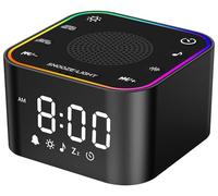 Machine à bruit blanc avec alarme Clcok : 30 sons naturels apaisants sans boucle - Volume réglable, fonction mémoire, minuterie de sommeil, thérapie sonore pour chambre à coucher (noir)