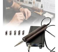 Machine à Brunir Et Sceller Les Bords Du Cuir - 5 En 1,Presse à Chaut,Repasseuse Et Gaufreuse électrique,Gain De Temps Pour Un Finition Professionnelle (Chaussures,Sacs,Ceintures),Avec 5 Têtes B