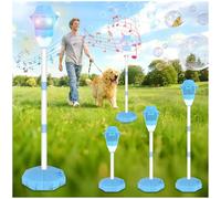 Machine A Bulle Distributeur Bulles Enfant Automatique Lampadaire Design Lumière Musique Intégrées Simple Bouton Fête Anniversaire Mariage Exterieur Jardin Machine À Bulles Automatique (Bleu)