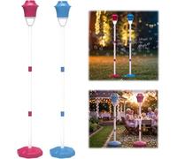 Machine A Bulle Distributeur Bulles Enfant Automatique Lampadaire Design Lumière Musique Intégrées Simple Bouton Fête Anniversaire Mariage Exterieur Jardin Machine À Bulles Automatique (2 PCS)