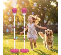 Machine A Bulle Distributeur Bulles Enfant Automatique Lampadaire Design Lumière Musique Intégrées Simple Bouton Fête Anniversaire Mariage Exterieur Jardin Machine À Bulles Automatique (Rouge*2)