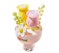 Machine à Bulles - ABS, 13,5x13,5x23cm | Fabricant de Bulles de Bouquet de Fleurs | Jouet à Bulle à Piles avec lumières colorées pour, Jardin, Cour, Anniversaire, Mariage, Camping Amusant