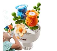 Machine à Bulles - ABS, 13,5x13,5x23cm | Fabricant de Bulles de Bouquet de Fleurs | Jouet à Bulle à Piles avec lumières colorées pour, Jardin, Cour, Anniversaire, Mariage, Camping Amusant