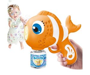 Machine À Bulles Automatique | Distributeur de Bulles Poisson Amusant avec Lumières et Son | Distributeur de Savon Portable avec 16 Trous - Jouet pour Anniversaire, Noël, Pâques, Jardin, Filles et