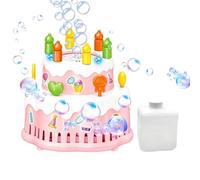 Machine À Bulles Automatique pour, avec Jouet Forme Gâteau avec Lumière Et Musique, Souffleur De Bulles, pour Jeux en Extérieur, Jardin, Cour, Plage, Été, Mariage,