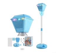 Machine à bulles automatique pour lanterne de rue avec spectacle de lumière LED, fonction musicale et hauteur réglable à quatre niveaux pour fêtes de jardin et événements intérieurs, bleu (bleu)