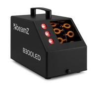 BeamZ B300LED Machine à Bulles Enfant/Mariage/Soirée avec LEDs RGB - Ventilateur Puissant, Double Roue, Poignée, Télécommande, Réservoir 700mL, Idéale pour les Fêtes en Extérieur
