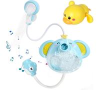 Machine à Bulles de Bain Lumineuse pour Bébé - Pommeau de Douche Éléphant - Jouet de Bain pour Enfant 1 à 5 Ans