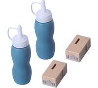 Machine à Bulles de Brouillard, 2 pièces, Ensemble de Baguettes Brouillard à Bulles, élastiques tactiles avec lumières LED, Sons pour Enfants, fête Jeu en Plein air, Bleu