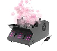 Machine à bulles de fumée, machine à bulles 1500 W avec effets RVB, fabricant de brouillard de sortie avec télécommande pour scène, fête de Noël, mariage, Halloween