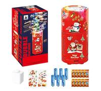 Machine à bulles de Noël, jouet à bulles LED automatique, effet sonore, bulles refermables, musique pour enfants, décoration extérieure (20 trous, 240 ml d'eau bulle, 6 piles, 30 solutions à bulles)
