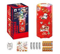 Machine à bulles de Noël, jouet à bulles LED automatique, effet sonore, bulles refermables, musique pour enfants, décoration extérieure (13 trous, 80 ml d'eau bulle, 4 piles, lot de 20 solutions à
