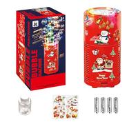 Machine à bulles de Noël, jouet à bulles LED automatique, effet sonore, musique refermable, décoration extérieure (13 trous, 80 ml d'eau, 4 piles AA)