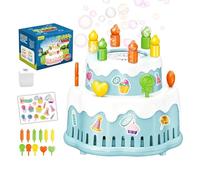Machine à bulles de savon - forme de gâteau | Bulle de savon musicale | Machine à bulles automatique pour gâteaux, effets lumineux et sonores, jouet de jardin pour célébration d'anniversaire d'enfant,