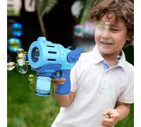 Machine À Bulles Électrique Avec 5 Trous, Pistolet À Bulles Avec Lumières, Souffleur De Bulles Portatif Pour Enfants, Jouets D'extérieur, 2 Pièces