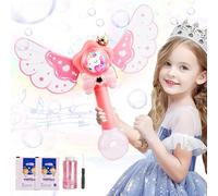 Machine à Bulles électrique Papillon pour Enfants Machine Automatique à Bulles Lumineuses avec Solution à Bulles Produit 10000+Bulles/Minute,Bulles Jouet et Cadeau pour Enfant/Anniversaire/Fête