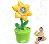 Machine à bulles, fabricant de bulles - Flower Pot Bubbles Maker avec musique et lumières | Machine extérieure portable pour 3+ ans, comprend 2 bouteilles de recharge