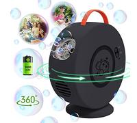 Machine à Bulles, Jouet a Bulles Automatique Rechargeable Soufflante, Rotatif 90°/360°, 500ml Souffleur à Bulles pour Enfants 3 4 5 6 Ans, Jeux De Jardin, Idée Cadeau Garcon Fille (Noir)