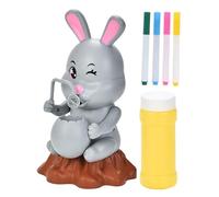 Machine à bulles, jouet souffleur de lapin avec musique E, mini machine à bulles avec zone de peinture à faire soi-même, pour fille, intérieur, extérieur, anniversaire, mariage