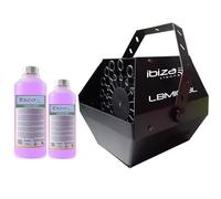 Ibiza Machine à bulles LBM-10 IBIZA LIGHT - Noir, grand débit, mariages, soirées, DJ - 2 L liquide