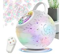 Machine A Bulles pour Enfant, Rechargeable, Rotation 360° Automatique avec Lumière, Génère des Bulles par 10 Trous, Jouet Exterieur Enfant pour Anniversaires Et Activités Ludiques en Famille