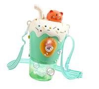 Machine à Bulles pour Enfants, Jouet de Machine à Bulles Automatique éclairé électrique Musical en Forme de Tasse de thé au Lait (Green)