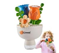 Machine À Bulles pour Les - Bouquet De Fleur Bulle Blow Blower | Maker De Bulles À Batterie avec des Lumières Et Une Solution Colorées | Ensemble De Jeu en Plein Air Amusant pour La Cour, Le J