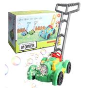 Machine à bulles pour tondeuse gazon | automatique en plastique durable, système d'éclairage interactif, réservoir scellé sans déversement, roues roulement lisse Jouet souffleur de garçons et filles d
