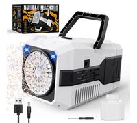 Machine à Bulles Pro & Enfants, 15 000 Bulles/Min, avec Anti-Fuite et Solution, Rechargeable USB - Lumières LED, Jouet à Bulles Portable pour Cadeau/Anniversaire/Jouet d'Été/Mariage