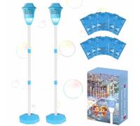 Machine à Bulles sur Pied,Lampe De Jardin Automatique Machine à Bulle,Jouet D'ExtéRieur Rechargeable,LumièRe Musique IntéGréEs,pour Mariage,Anniversaire,Pique-Nique,Camping,FêTe (Bleu 2)