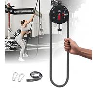 Machine à câble, corde d'escalade avec sangle et verrouillage, résistance réglable, corde en nylon à boucle fermée de 4 m pour l'endurance musculaire, entraînement de force du haut du corps