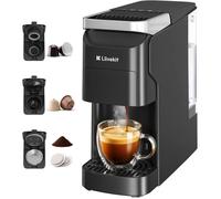 LLIVEKIT Machine à Café 3 en 1, 20 Bars, Compatible avec Capsules Nespresso/Dolce Gusto/ESE, Cafetière à Café Moulu, Réservoir d'Eau 920 ml, Chauffe en 40 s, Autonettoyant, pour Maison et Bureau