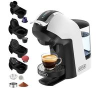 Machine à café à capsules expresso 5 en 1 19 bars pour Nespresso/Dolce Gusto/Lavazza Mio/LOR et café moulu/ESE, petites machines à café à capsules automatiques, EM-308B (blanc)