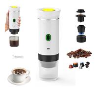 Machine à café à capsules portable, machine à café 3 en 1 12V, petite capsule, grande capsule, café moulu, blanc