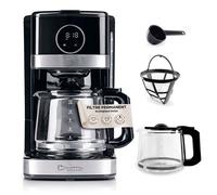 Machine à café Barista écran Cafetière filtre verseuse verre 1,5L café moulu 12 tasses Programmable arrêt automatique - 900W - noir