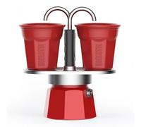 BIALETTI Set mini express "R" 2 tasses en porcelaine rouge