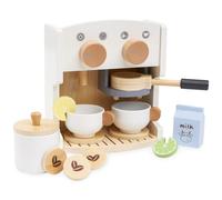 Machine a cafe bois enfant mamabrum theiere 7 pcs jouet dinette 16x9x17 cm 3 ans