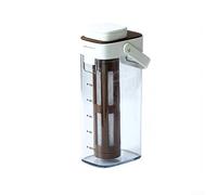 Machine à café Cold Brew portable avec filtre en maille pour café glacé et thé - Passe au lave-vaisselle - Carafe en verre de 1,2 l - Blanc