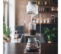 Machine À Café Cold Brew Tower Ice Drip avec Vanne Réglable de Vitesse de Goutte, Cafetière en Verre Et Support en Acrylique, Prépare 2 À 4 Tasses pour la Maison Et Le Café 800ml