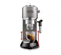 De'Longhi Dedica Style - Machine à Espresso Manuelle Mousseur à Lait Manuel | Machine à Café Compacte, Expresso et Cappuccino, Dosettes Ese Compatibles, Panneau à Boutons, Largeur 15cm, EC685.TB