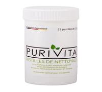 Machine a cafe dosette - capsule Purivita - RT225 - Pastilles de nettoyage - pour Machines a cafe automatiques - 25 x 2g