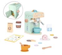 Machine à café en Bois pour Enfant - Jouet dinette réaliste avec 2 Tasses, 5 dosettes et Accessoires - Idéal de 2 à 7 Ans, Fille ou garçon - Jeu éducatif Imitation Cuisine en Bois FSC