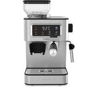 Machine à Café Espresso Napoli PRIXTON - 20 bars - 1350 W - Moulin intégré 22 niveaux - Café Moulu/Grains/Capsules - Vaporizateur - Couleur Argent Argent