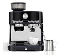 Machine à café expresso 20 Bars avec Broyeur,Détartrage automatique,1400W Cafetière expresso Semi-automatic en Inox avec Mousseur à Lait,Deux Filtres,Réservoir amovible pour Espresso,Cappuccino,Latte