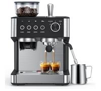 Machine À Café Expresso Avec Broyeur Et Mousseur À Lait Manuel Système De Pression De 15 Bars Chauffage Rapide Convient Pour Caf