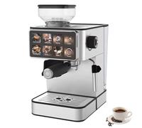 Machine à Café Expresso Avec Broyeur Intégré 20 Bars, Cafetière à Grains Avec Broyeur à Meules Coniques Et Buse Vapeur Pour Expresso, Cappuccino Latte Glacé Café Infusé à Froid Et Americano